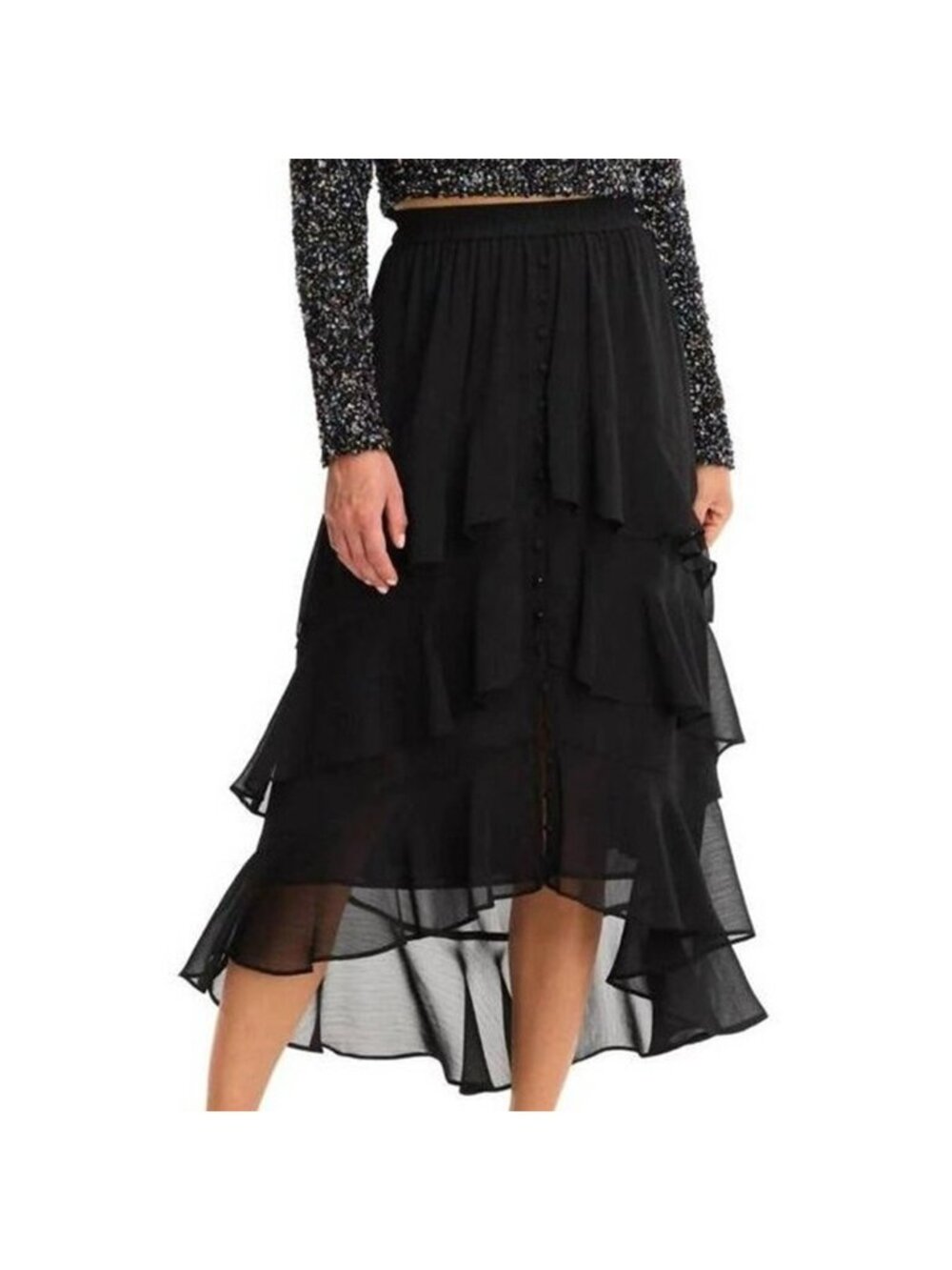 Allison New York Ella Midi Skirt in Black Size Extra Small New